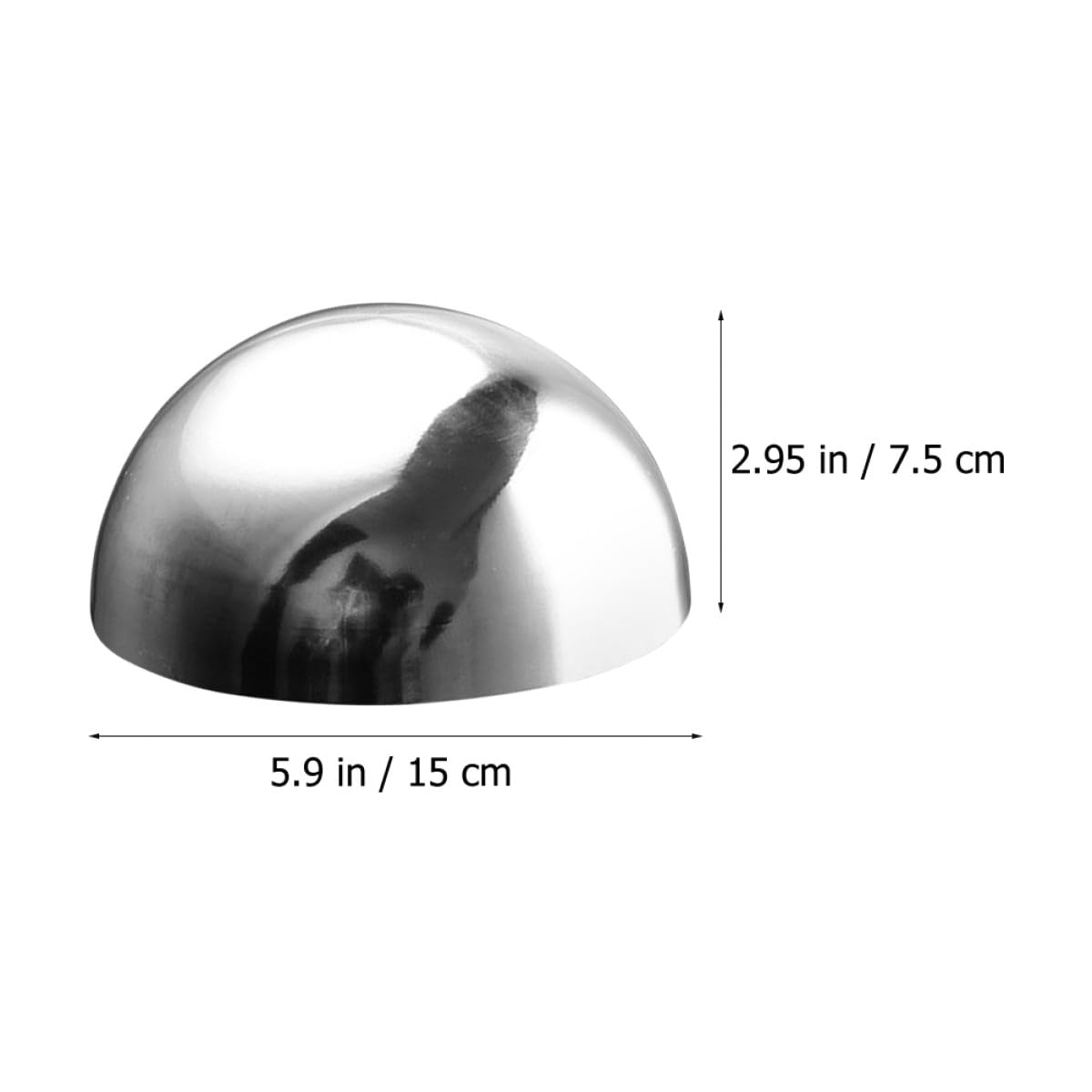 INOOMP Set 5 Sfere a Mezza Sfera in Acciaio Lucidato per Decorazioni Riflettenti da Giardino, Dimensioni Multiple per Uso Esterno Estivo