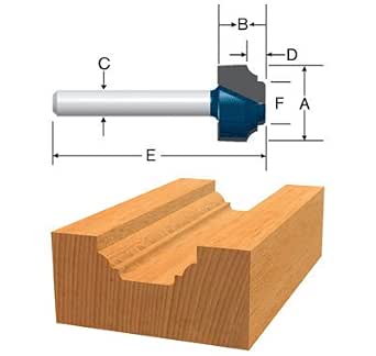 Bosch 85474M 1/2-Inch Traditional Router Bit 1/4-Inch Shank 3/8-Inch ...