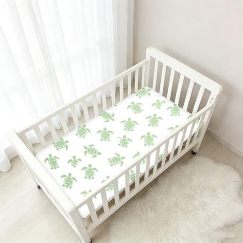 Linge de lit bébé coton tortue verte parure housse de couette douce
