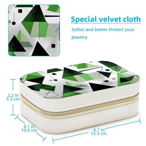 Boîte à bijoux en velours vert chic et spacieuse pour ranger vos colliers