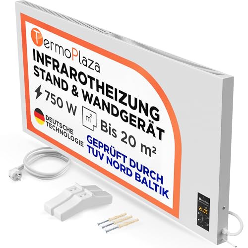 TermoPlaza Infrarotheizung mit Thermostat 750 W bis 20m² | Infrarot Wandheizung & Infrarotheizung Standgerät | Infrarot Heizung & Konvektor Heizung für Zuhause, Schlafzimmer, Badezimmer Elektroheizung TermoPlaza Infrarotheizung mit Thermostat 750 W bis 20m² | Infrarot Wandheizung & Infrarotheizung Standgerät | Infrarot Heizung & Konvektor Heizung für Zuhause, Schlafzimmer, Badezimmer Elektroheizung
