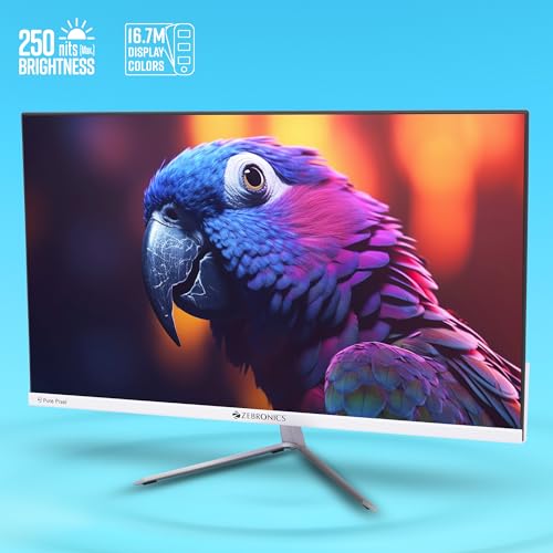 ZEBRONICS EA124 LED Monitor, 24 inch (60.4cm), 250 nits, 100Hz, FHD, 1920x1080, HDMI, VGA, Ultra Slim Bezel, Built-in Speakers, Metal Stand, Wall Mountable view 2