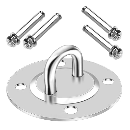 SDLDEER Gancio da soffitto a 360°, carico pesante, in acciaio inox, portata 500 kg, girevole per travi in legno, altalena, sacchi da boxe, amache, yoga, gancio per altalena con vite