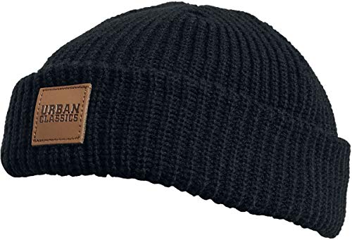 Preisvergleich Produktbild Urban Classics Unisex Strick-mütze Dogger Beanie Strickmütze, Schwarz (Black 00007), Einheitsgröße EU