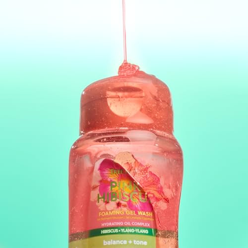 Image of Tree Hut Pink Hibiscus Foaming Gel Wash, Hydrating Body Wash, Travel Size, 3.3oz (Pack of 2)