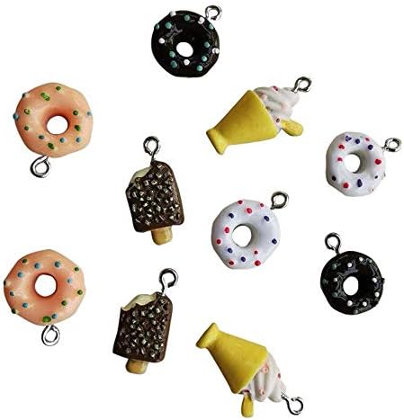 AMOBESTER Donut Cookies Resin Pendant Charms Earring Charms DIY Jewelry Making Crafting for Chirld Girl