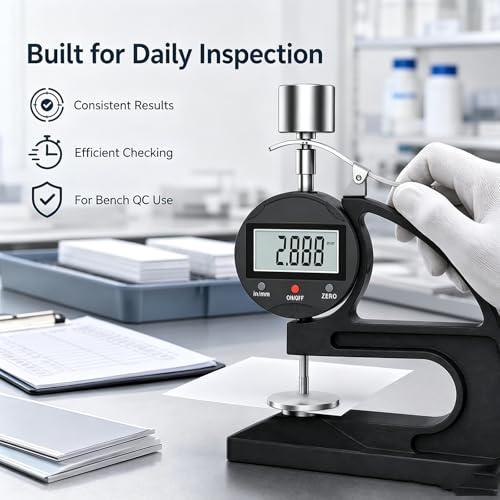 Calibrador digital de espesores 0-12.7mm con medidor de alta precisión, resolución 0.001mm y pantalla LCD para goma, plástico, papel, cuero y láminas metálicas miniatura 5
