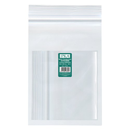PKA 16397   Pack de 100 bolsas de plástico con autocierre, 230x320 mm