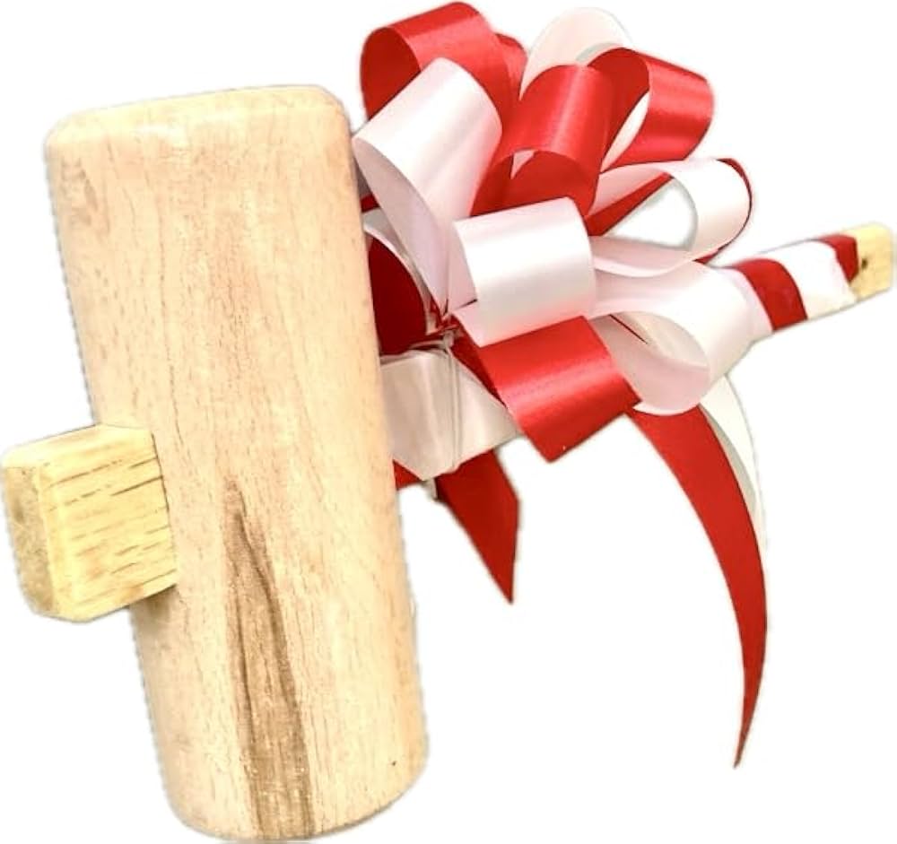 Amazon | 鏡割り/鏡開き用 木槌リボン付 全長30cm/220g (サテン小