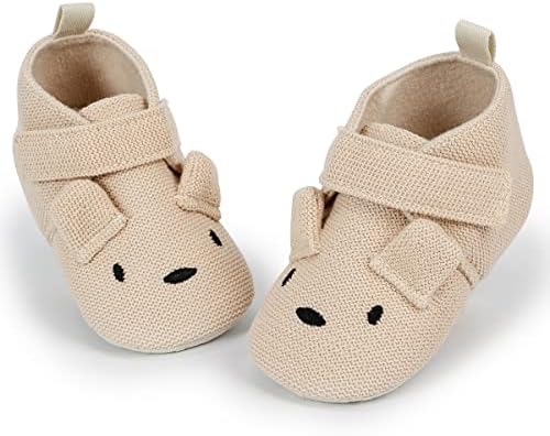 Sawimlgy Newborn Infant Baby Boys Girls Fleece Booties Soft Anti Skid Sole Slip On House Animal Slipper Crib Sock Warm Shoes for New Walkers