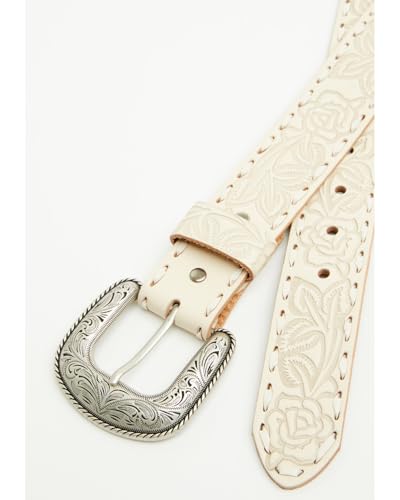 Shyanne Women's Rose Embossed Verity Classic Buckle Belt - SAFA25BT6-CRM2
