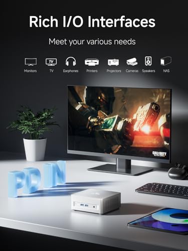 Image of MINISFORUM UM750L Slim Mini PC, AMD Ryzen 5 7545U Mini Computer(6C /12T, Up to 4.9GHz), 16GB LPDDR5 RAM & 512 PCIe 4.0 SSD, HDMI /DP /USB4, 4 x USB Type A,2.5G LAN,WIFI6E /BT5.3