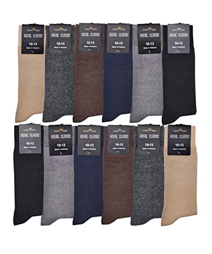 MEN'S MIX COLOR DRESS SOCKS COTTON BLEND 12 PAIRS FORMAL/SUIT/CASUAL SOCKS 10-132