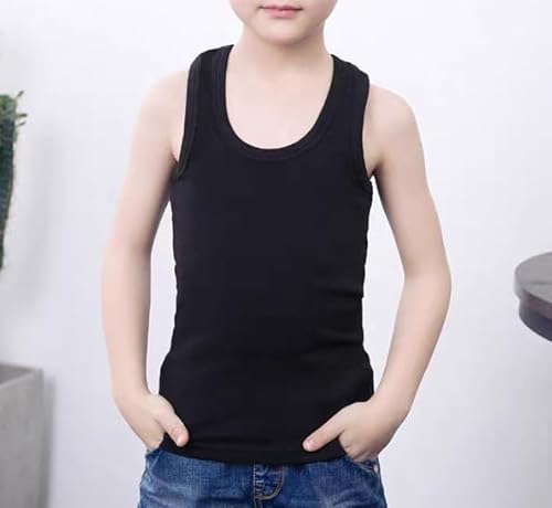 Juephe Soft Undershirt Tank Top Cotton Undershirt Sleeveless Shirts For Kids Girls Or Boys Black thumb #4
