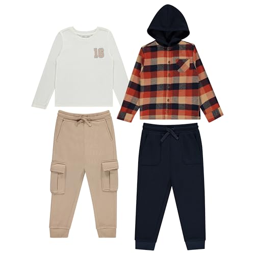 Image of STITCH & STONE Boys 4 Pack Wardrobe Outfit Stylish and Comfortable Clothes for Boys