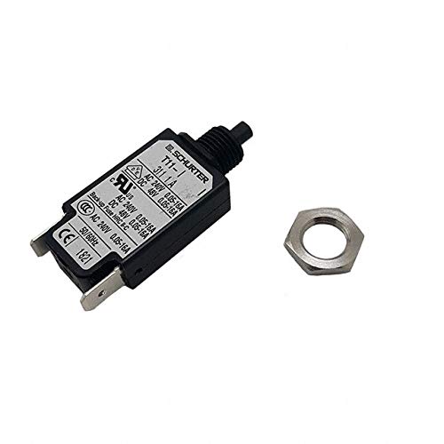 4400.0063, Circuit Breaker Thermal 1P 240VAC/48DC 1A PNL Mt-8mm Thread Push Reset QC Term.
