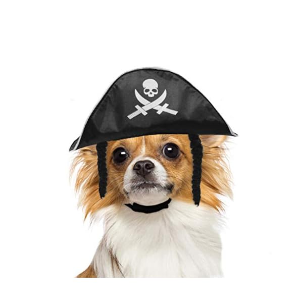 Amosfun pet pirate hat dog cat captain cap halloween pirate cosplay costume halloween party hat dress up costume accessories - image 3