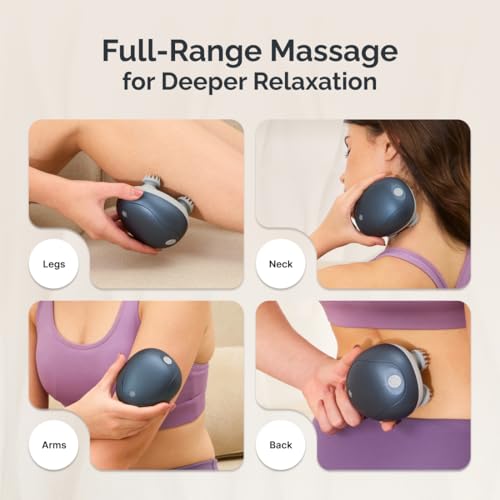 Image of Cult Aura Head Massager with Red Light Therapy | Silicone Heads with 4 Extra Attachments for Stress Relief & Relaxation
