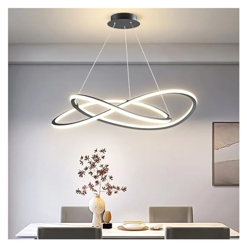 Lustres de plafond LED de style moderne avec anneau noir raffiné de 50CM