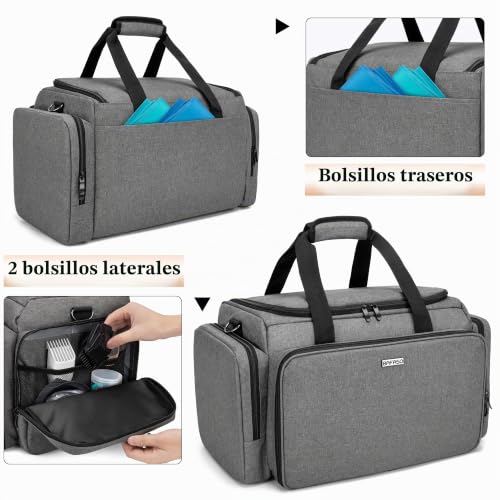 Bolsa de peluquería grande gris de gran capacidad para proteger tus herramientas de peluquería 5