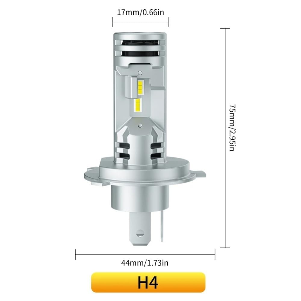 AILEO 2x H4 Luces LED de Alta Calidad 30000Lm 250W Luz Alta y Baja for Faros Delanteros de Coche CSP 6500K Blanco Lámpara de Automóvil