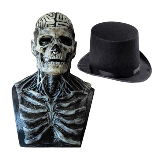 Masque effrayant en latex YXWYXWA ajustable avec chapeau pour adultes et cosplay