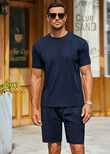 Coofandy Men's 2 Piece Shirt And Shorts Sets Outfits Casual Summer Short Sleeve Sweatsuit Sets Athletic Sportswear #TOP1