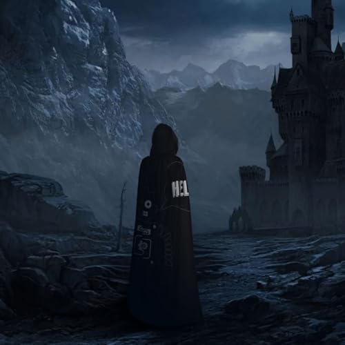 Cape de corbeau et sorcière avec capuche style robot noir
