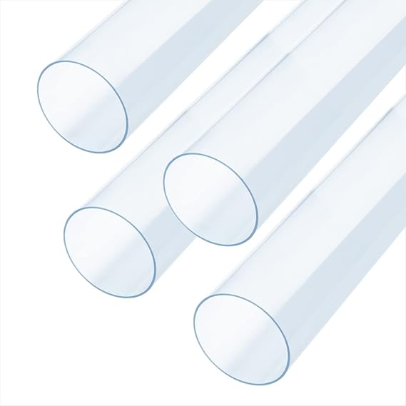 POWERTEC 70272P4 Clear PVC Pipe 4" x 36" Long, 4PK, Rigid Plastic