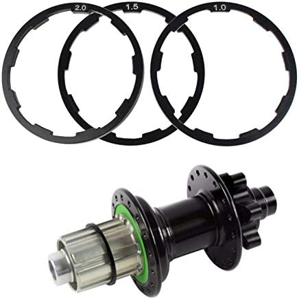 Yosoo Health Gear Bike Spacer, Bike Hub Spacer, 3 Pcs 3 Size Bicycle Headset Washer, Aluminum Alloy Flywheel Hub Spacer 1mm+1.5mm+2mm Bike Cassette Spacer