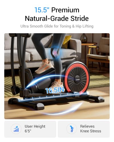 Elliptical Exercise Machine with 15.5" Stride & Heart Rate Grips, Silent Magnetic Elliptical Trainer for Home with 16 Levels Resistance and LCD Monitor — view 2