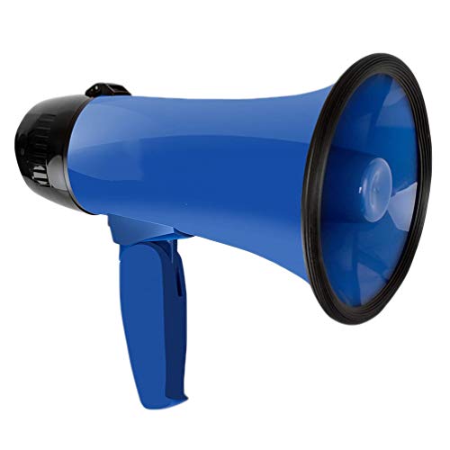 Garneck Megaphone Speaker Adjustable Volume for Football Soccer Baseball Hockey Basketball Cheerleading Fans Coaches Safety Drills (Blue)