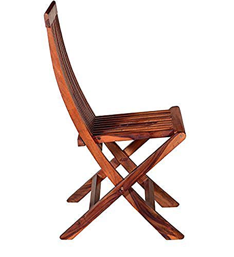 Image of MAMTA DECORATION Wooden Folding Chair for Living Room /Garden and Outdoor Furniture - Teak Finish, Brown, Design 2, Standard (MD-FL-CH-01)