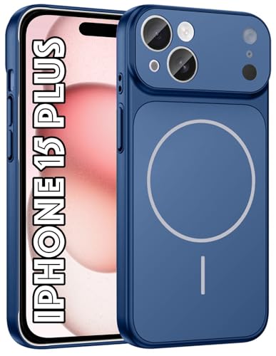 Image of SHINESTAR Converter Case for iPhone 15 Plus | Premium Protective Mag-Safe Cover | iPhone 17 Pro / 17 Pro Max Series Style Design | in-Built Camera Guard | Wireless Charging Compatible - Blue