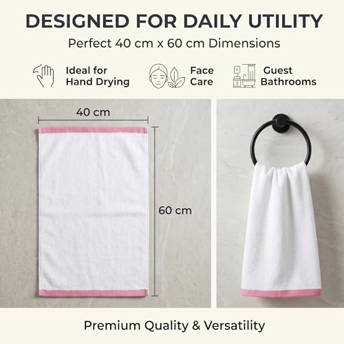Image of Divine Casa 4 Piece Cotton Hand Towel Set 500 GSM (60 x 40 cm) | Gray Hand Towels | Soft Absorbent Quick Dry Towels