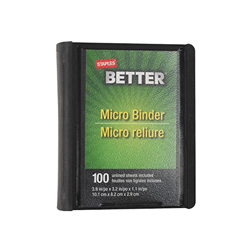 Staples Micro View Binder 4 X 3 Inch, Round Rings 1" Cap, Black (26229) #TOP16
