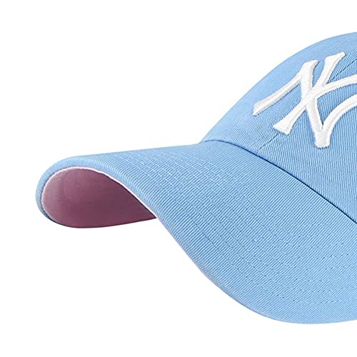 '47 New York Yankees Ballpark Clean Up Dad Hat Baseball Cap - Columbia Blue Columbia Blue, White, Pink One Size #TOP1