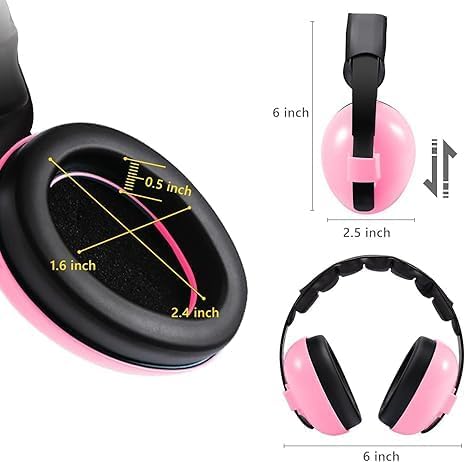 Cityza Baby Ear Protection Earmuffs – Noise Cancelling for Infants, Toddlers & Kids (0-3 Years) – Ideal for Sleeping, Airplanes, Concerts, Fireworks & More (Headphones for Babies - PINK) 2