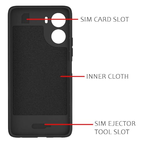 Image of Shockproof Case for Vivo Y16 4G / Y56 5G / T2x 5G | Full Camera Protection | TPU Flexible Back Cover for Vivo Y16 4G / Y56 5G / T2x 5G (Matte Black)