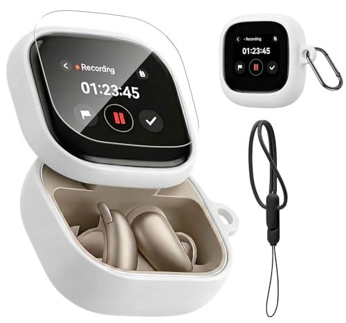 [1+1�Z�b�g] SHIKELANG�P�[�X+�t�B���� For Anker Soundcore Liberty 5 Pro Max �p �P�[�X �V���R���f�ސ� �֗� ���s �y�� �L�Y�h�~ �h�o �h�k �y�ʏ��^ �ی�P�[�X �����h�~ �S�ʕی�J�o�[(�z���C�g)