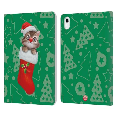 Carcasa de cuero para iPad Air 2022 con diseño navideño de gato de Animal Club
