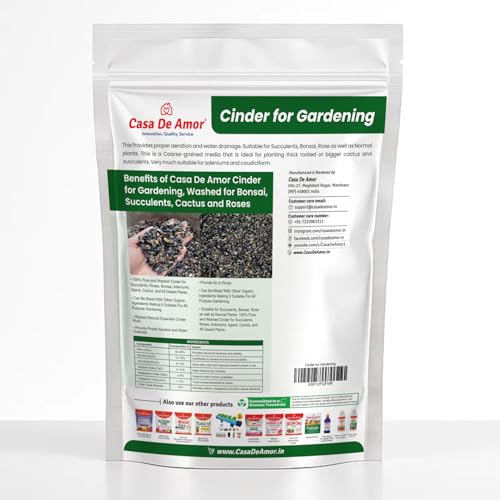 Image of Casa De Amor Cinder for Gardening, Washed, for Bonsai, Succulents, Cactus and Roses Soil Mix (Also Called Sinder) (900 gm)