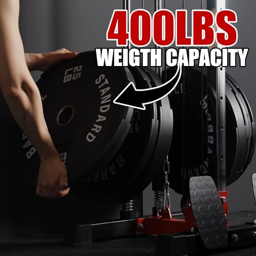 ER KANG Wall Mount Cable Station, Cable Crossover Machine with 18 Positions Dual Pulley System for Home Gym Fitness Equipment