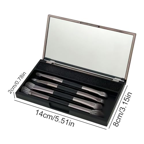 Brosses de maquillage à double face, pinceau de maquillage à double extrémité, 4 pièces Small Makeup Brush Set avec boîtier, Kit d'outils cosmétiques avec éponge de nettoyage, fondation et – Image 5