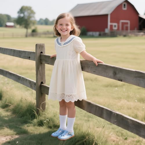 Image of GINFIVE Toddler Girls Dress Shoes Little Kids Flats School Mary Janes Shoes