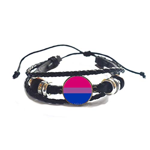 Pulsera Bisexual Pride Bisexual, Bisexual Joyería, Bisexual, Bisexual Pride Flag, Bi Pride Rosa Púrpura Azul Brazalete Bi Bandera, N185