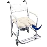 【Silla de ducha】: Consta de un marco de aluminio ligero y resistente y un asiento, respaldo y reposabrazos acolchados. Impermeable y resistente al óxido. Capacidad de carga hasta 120 kg.