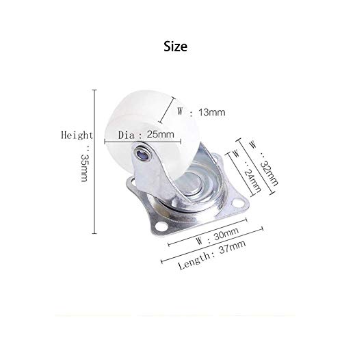 Howdia Caster Wheels 1" Swivel Casters With Rubber Base Ball Bearing Trolley Wheels, 8Pcs #TOP1