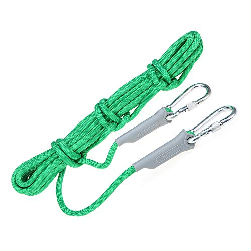 mewmewcat Corda de escalada,10 Metros Ao Ar Livre Corda com Mosquetão 9.5mm Diâmetro 2645lbs Corda d