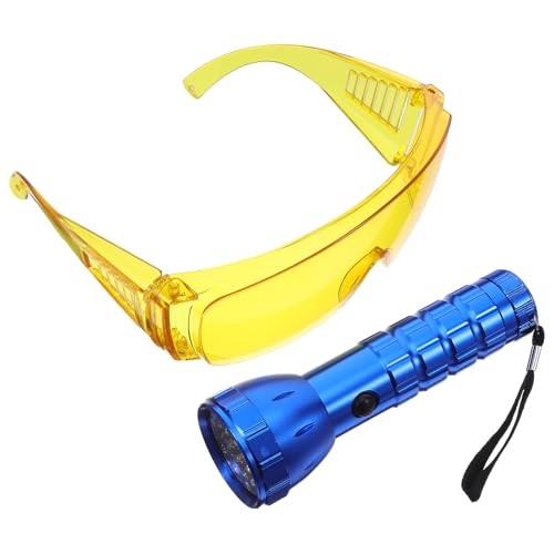 YARNOW Detector de Fugas Aire Acondicionado Coche Linterna Fluorescente UV 28 LED Herramienta Portátil Detección Fugas Hogar Automotriz Kit Prueba Fluorescente